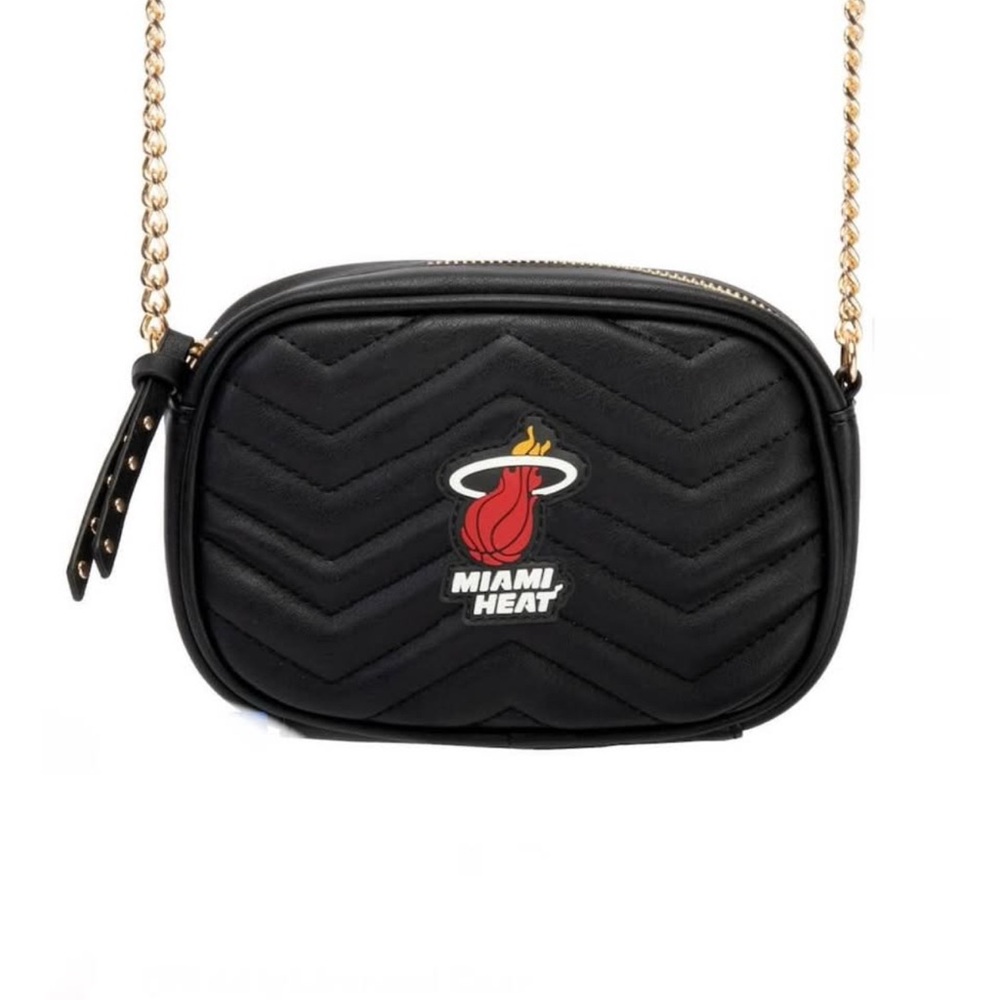 Black Miami Heat Quilted Crossbody Bag